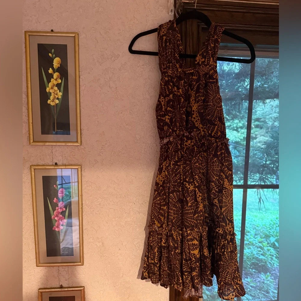 Free People Boho Printed Mini Dress Twist Back Cutout | Function & Fringe Edit - Picture 5 of 5